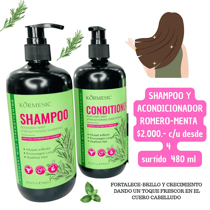 SHAMPOO Y ACON. ROMERO-MENTA (4 UNID) 1