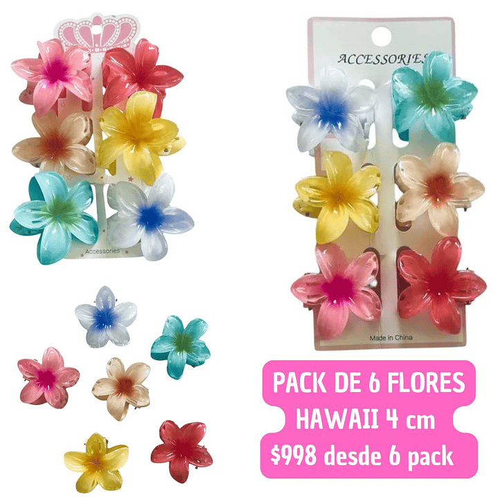 TRABA FLOR HAWAII 4CM (6 PACK)  1