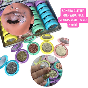SOMBRA PRENSADA GLITTER TENDENCIA (4UNID)