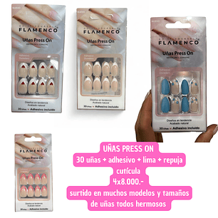 KIT UÑAS PRESS ON SURTIDOS (4UNID)