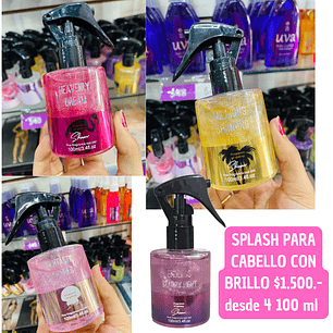 SPLASH CABELLO CON BRILLO (4UNID) 100 ML