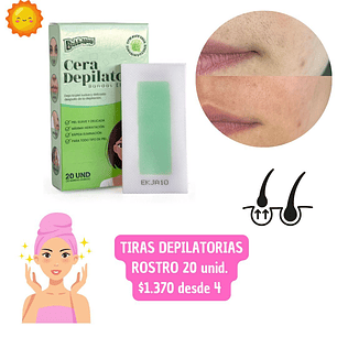 TIRAS DEPILATORIAS ROSTRO CAJA DE 20 UNID (4 CAJAS )