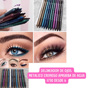 DELINEADOR DE OJOS CREMOSO METALICO (6UNID)