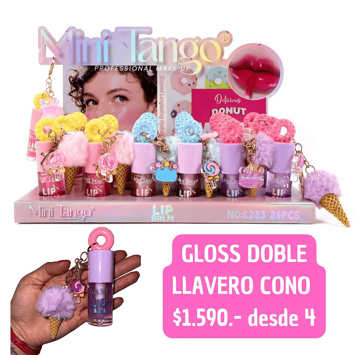 GLOSS DOBLE LLAVERO CONO (4UNID) 1