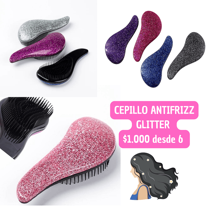 CEPILLO ANTIFRIZZ GLITTER (6UNID) 1