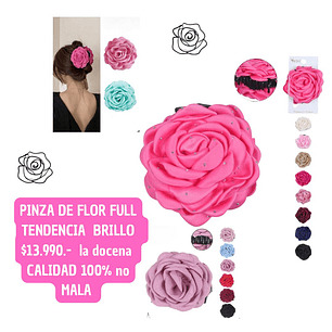 PINZA FLOR BRILLO TENDENCIA (DOCENA)