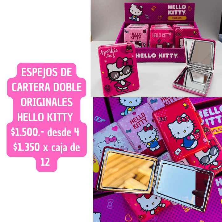 ESPEJOS DE CARTERA ORIGINALES HELLO KITTY (12UNID) 1