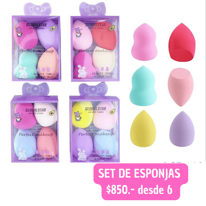 SET ESPONJA DE MAQUILLAJE (6 SET) 1
