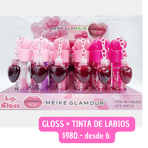 GLOSS + TINTA DE LABIOS (6UNID)