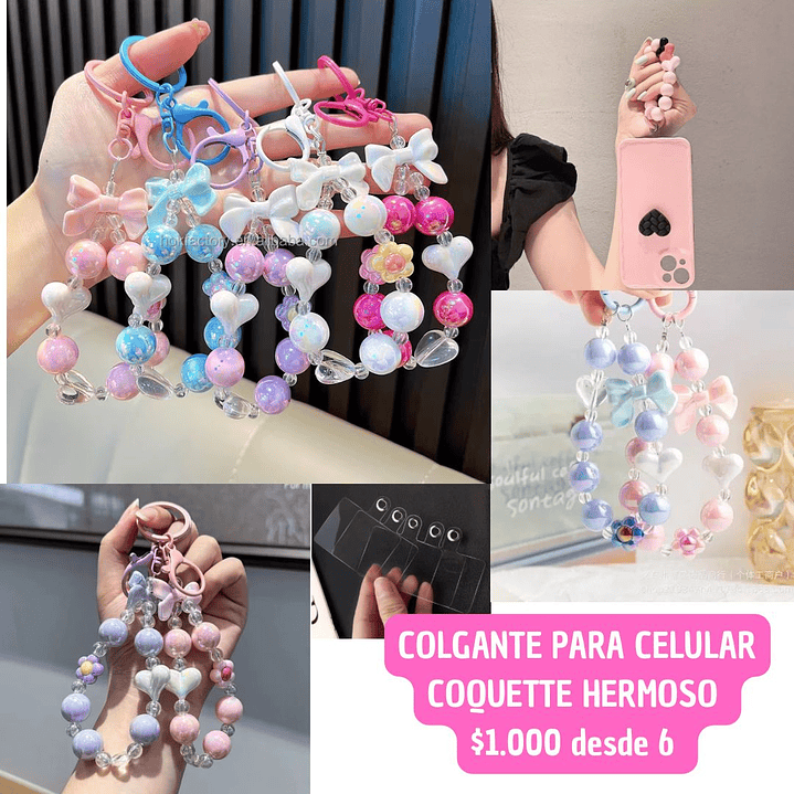 COLGANTE PARA CELULAR COQUETTE (6UNID) 1