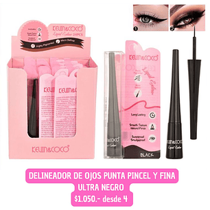 DELINEADOR NEGRO PUNTA PINCEL FINA (4UNID)