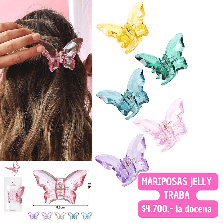TRABAS MARIPOSAS JELLY (DOCENA) 1