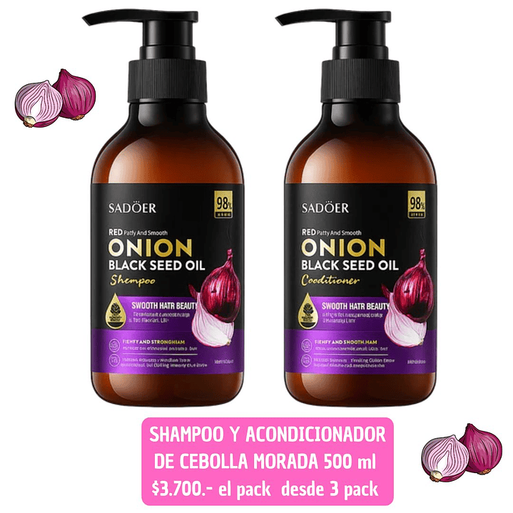 SHAMPOO Y ACONDICONADOR CEBOLLA MORADA 500 ML (6 UNID TOTAL) 1