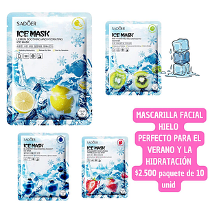 MASCARILLA FACIAL HIELO PERFECTO VERANO (10 UNID)