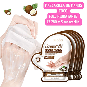 MASCARILLA PARA MANOS COCO HIDRATANTE   (5 UNID)