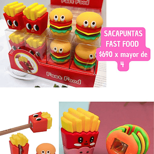 SACAPUNTAS FAST FOOD (4UNID)