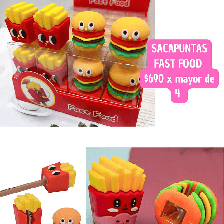 SACAPUNTAS FAST FOOD (4UNID) 1