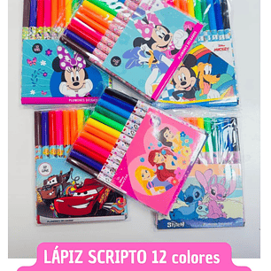 LAPIZ SCRIPTO 12 COLORES ORIGINALES (6UNID)