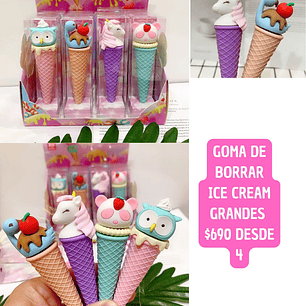 GOMAS DE BORRAR ICE CREAM (4UNID)