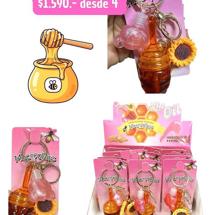 GLOSS MIEL 3 LLAVEROS ( 4 UNID) 1
