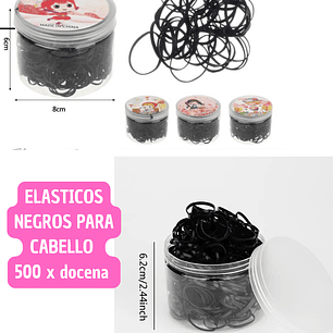 ELASTICOS NEGROS PARA CABELLO (DOCENA)