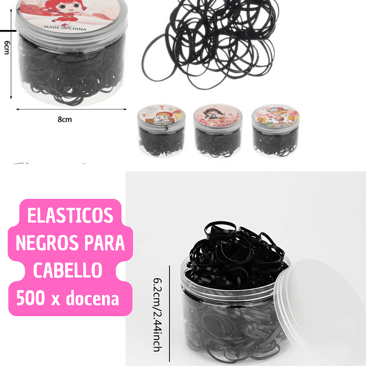 ELASTICOS NEGROS PARA CABELLO (DOCENA) 1