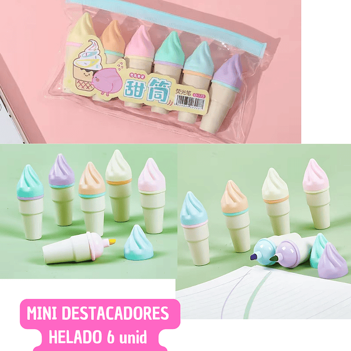 MINI DESTACADORES HELADO (4UNID) 1