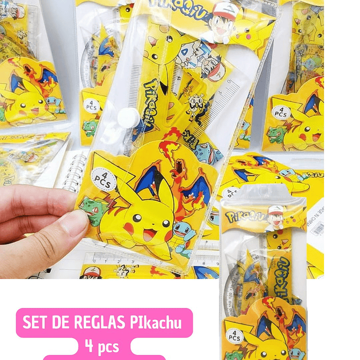 PACK DE 4 REGLAS PIKACHU (4 UNID) 1
