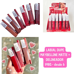 LABIAL + DELINEADOR DUPE MAYBELLINE (6UNID)