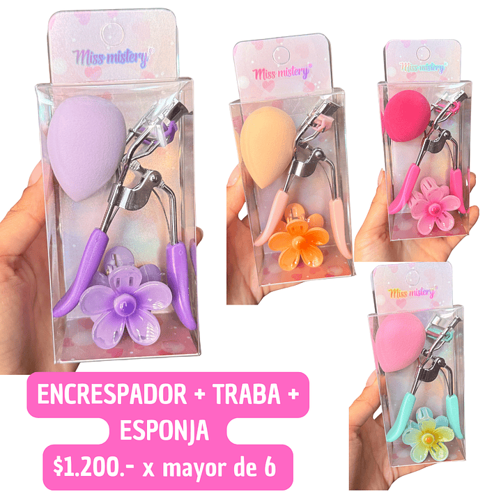 ENCRESPADOR SEPARADOR + ESPONJA + TRABA (6UNID) 1