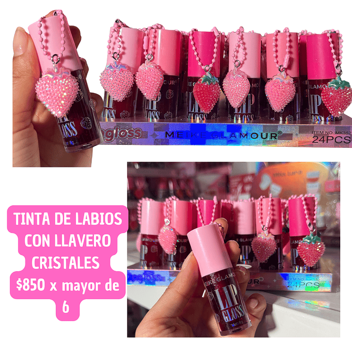 TINTA DE LABIOS FRUTILLA CRISTAL (6UNID) 1