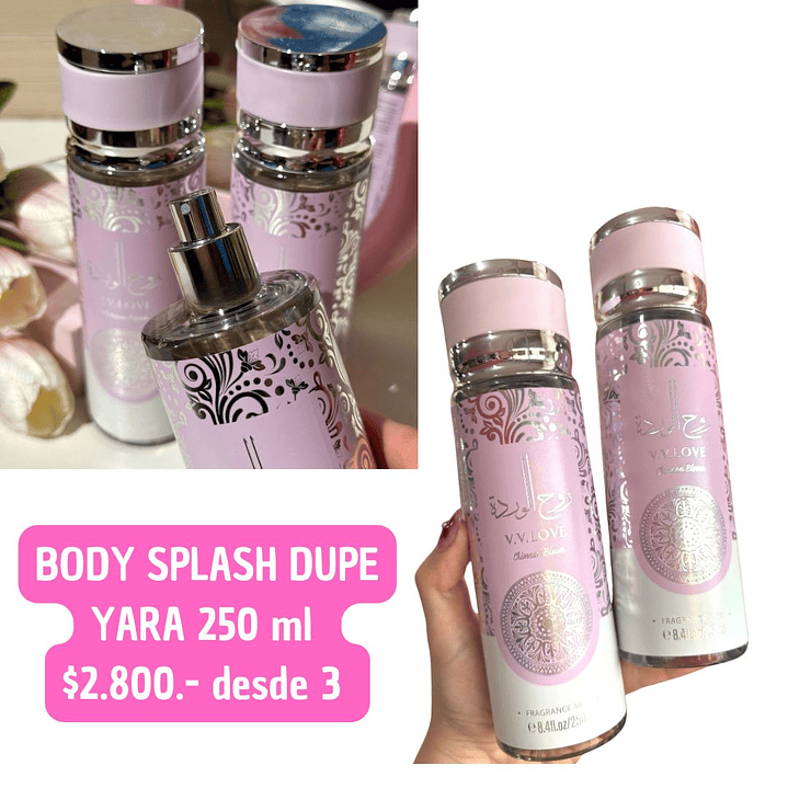 SPLASH DUPE YARA 250 ML (3UNID) 1