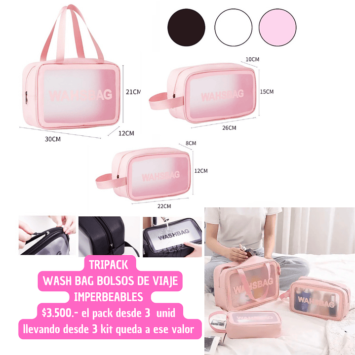 TRIPACK WASH BAG (9 bolsos  TOTAL) 1
