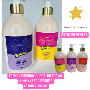 CREMA DE CUERPO BUBBALUU (3UNID)