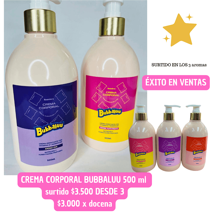 CREMA DE CUERPO BUBBALUU (3UNID) 1