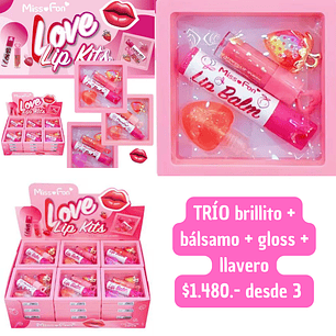 TRIO BRILLITO+BALSAMO+GLOSS+LLAVERO (3UNID)