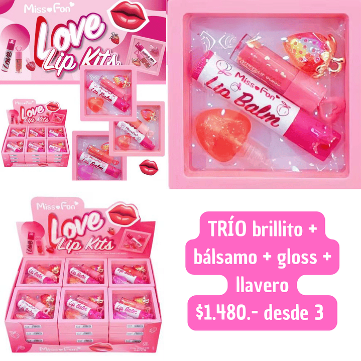 TRIO BRILLITO+BALSAMO+GLOSS+LLAVERO (3UNID) 1