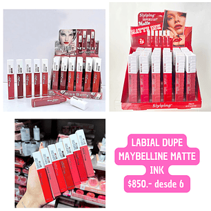 LABIAL MATTE DUPE MAYBELLINE INK (6UNID)