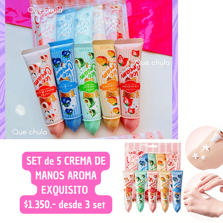 SET DE 5 CREMA DE MANOS (3 SET) 1