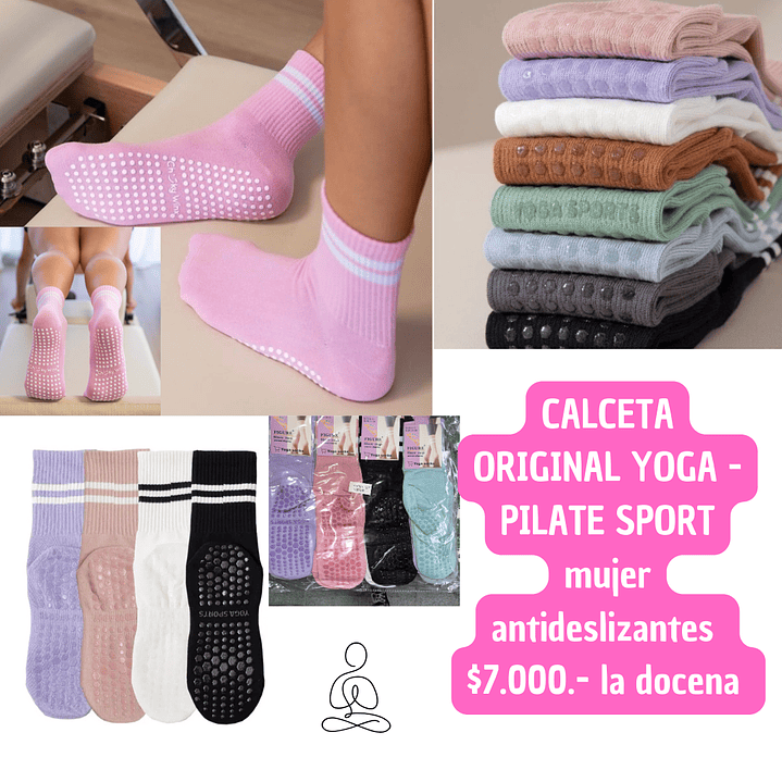 CALCETA ANTIDESLIZANTE ORIGINAL YOGA (DOCENA) 1