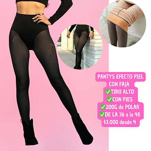 PANTYS EFECTO PIEL FAJA PUSH UP (4UNID)