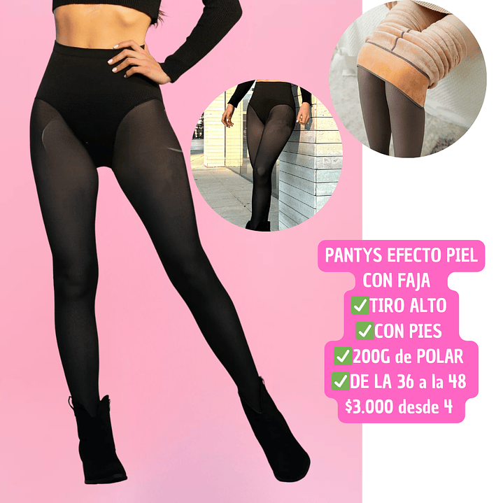 PANTYS EFECTO PIEL FAJA PUSH UP (4UNID) 1