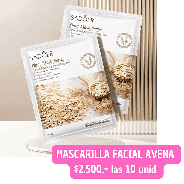 MASCARILLA FACIAL AVENA (10UNID) 1