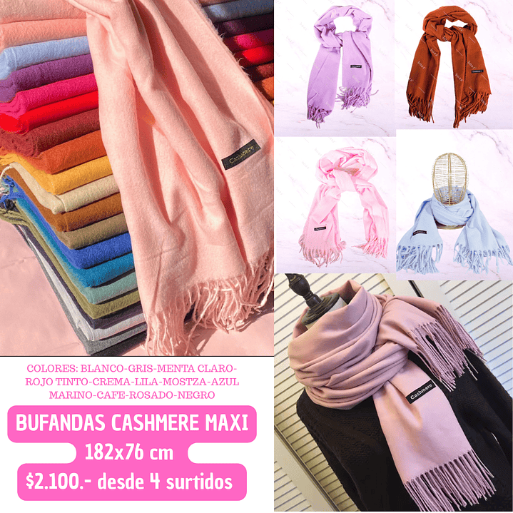 BUFANDAS CASHMERE SURTIDO (4UNID) 1
