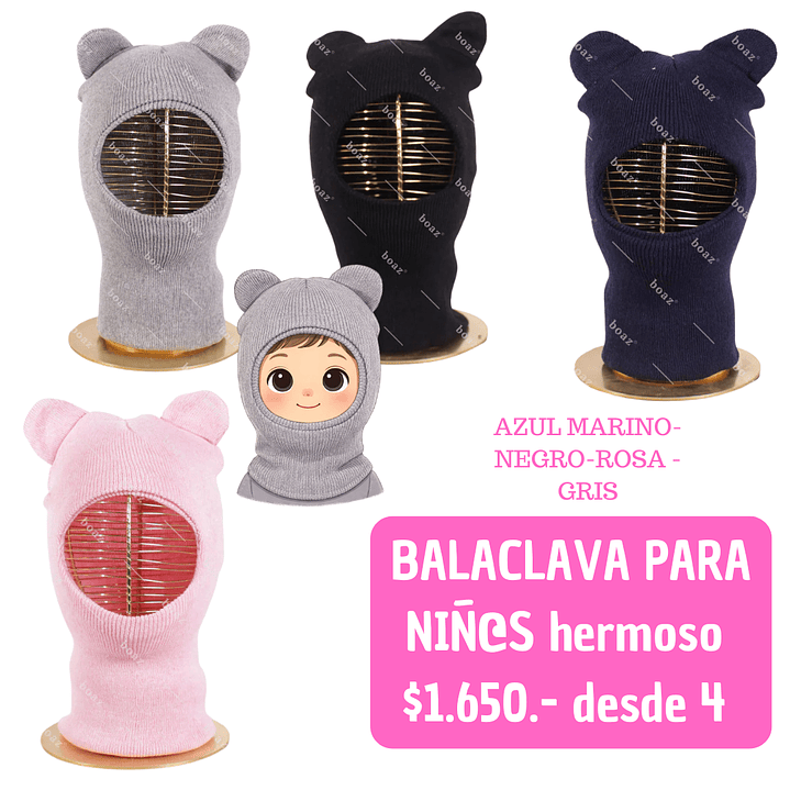 BALACLAVA PARA NIÑ@S OREJITAS (4UNID) 1