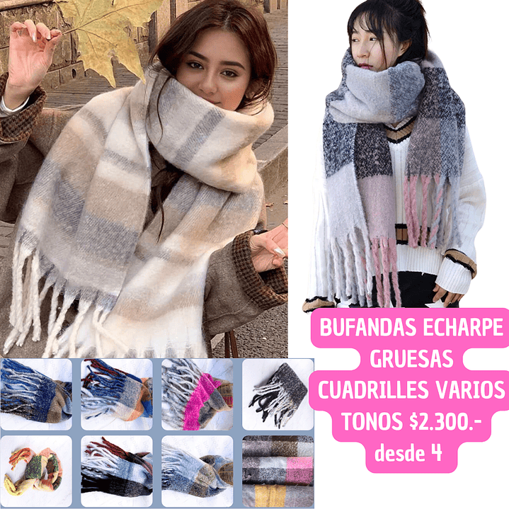 BUFANDAS CUADRILLES ECHARPE (4UNID) 1