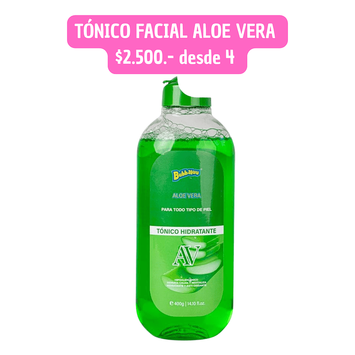 TONICO FACIAL ALOE VERA BUBBALUU (4UNID) 1