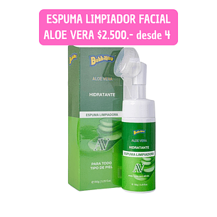 ESPUMA FACIAL ALOE VERA BUBBALUU (4UNID)