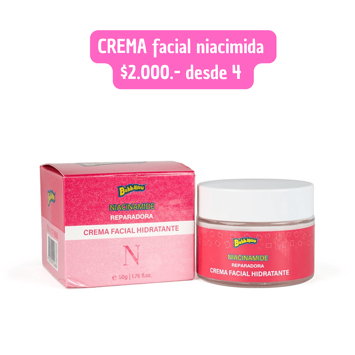 CREMA FACIAL NIACIMIDA BUBBALUU (4UNID) 1