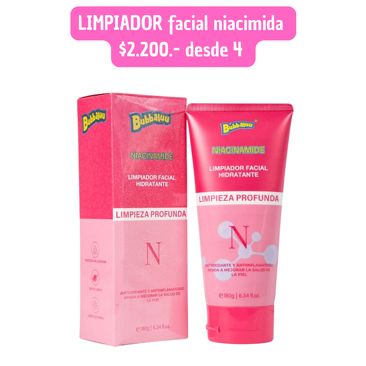 LIMPIADOR FACIAL NIACIMIDA BUBBALUU (4UNID) 1